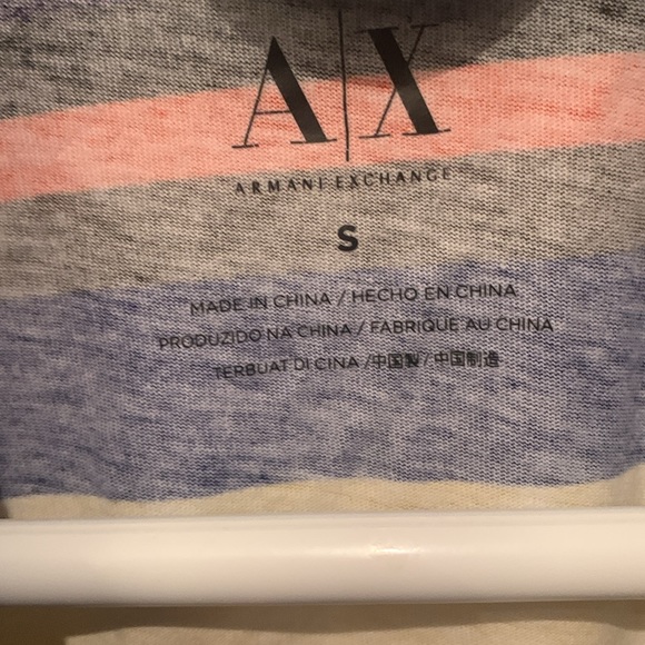 Stellar Armani Exchange Colourful Striped Cotton Polo SZ Small - Picture 2 of 9